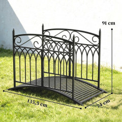 Kovový zahradní most k jezírku 135,5 cm | černý č.3