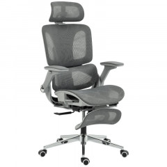 Ergonomická kancelářská židle s vysokým síťovaným opěradlem | šedá č.2
