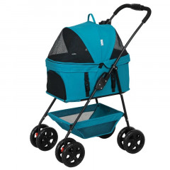 Kočárek pro mini psy do 4 kg | tyrkysový č.1