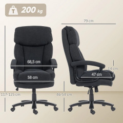 Kancelářská manažerská židle se širokým sedákem | černá č.3