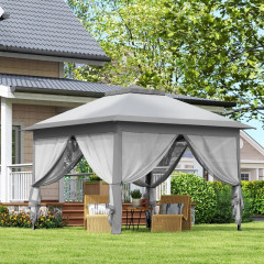 Zahradní Pop-Up altán s dvojitou střechou | šedý č.1