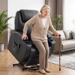 Televizní relaxační křeslo s funkcí pomoci při vstávání | černé č.1