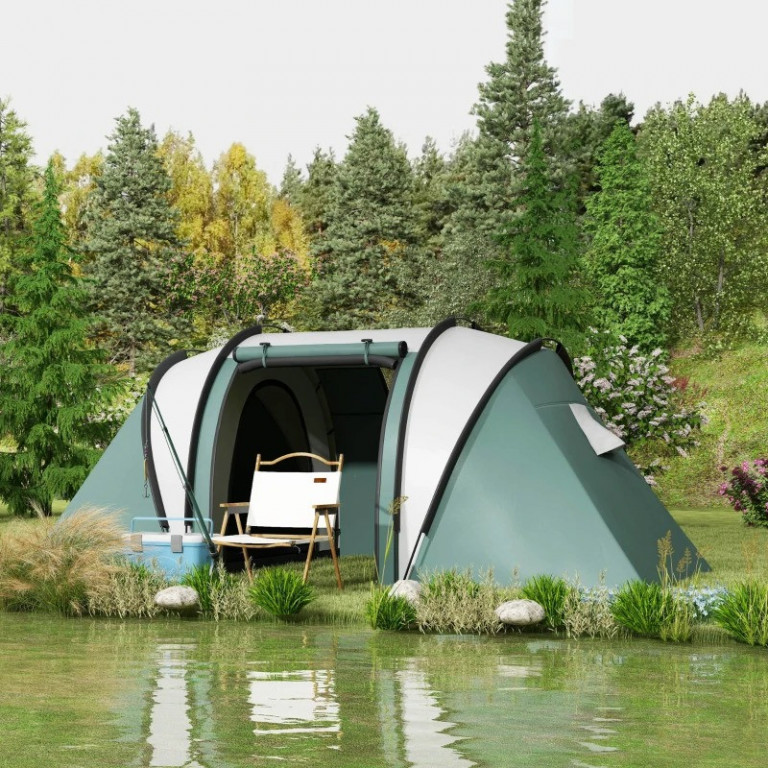 Kempinkový stan pro 4-5 osob, 450 x 220 x 180 | tmavě zelený