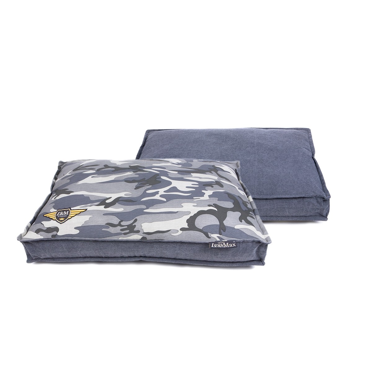 Lex & Max Luxusní potah na pelíšek pro psa Lex & Max Army 75 x 50 cm | šedý