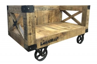 Luxusní dřevěná pohovka na kolečkách pro psa Lex & Max 75 x 50 cm | retro styl č.2