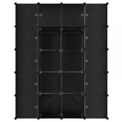 Variabilní regálový systém na boty 140 x 35 x 175 cm | 20 boxů černý č.1