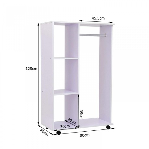 Šatník s policemi | bílý č.5