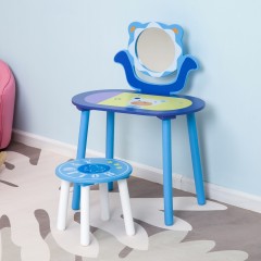 Dětský toaletní stolek se zrcadlem | modrý č.3