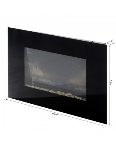 Elektrický krb na zeď LED 1000/2000W | černý č.5