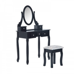Originální toaletní stolek se zrcadlem Luisa | černý č.2