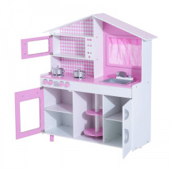 Dětská dřevěná kuchyňka s okénkem | růžová č.3