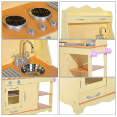Dětská dřevěná kuchyňka s příslušenstvím | žlutá č.3