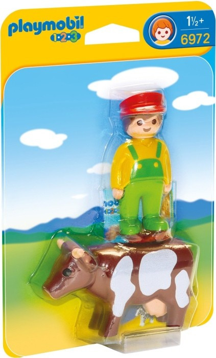 Playmobil Playmobil 6972 Farmář s krávou (1.2.3)