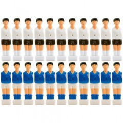 Náhradní hráč pro stolní fotbal fotbálek (na 13 mm tyč) 11 bílý + 11 modrý č.1