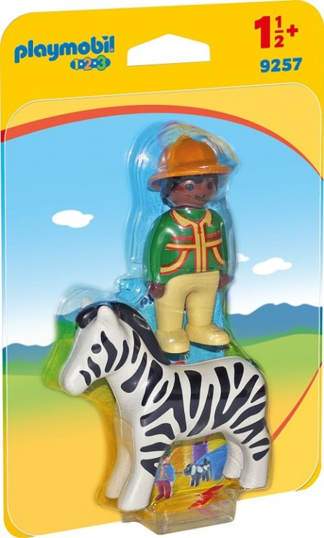 Playmobil Playmobil 9257 Ošetřovatel a zebra (1.2.3)