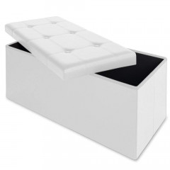 Čalouněná lavice s úložným prostorem 80 x 40 x 40 cm | bílá č.3