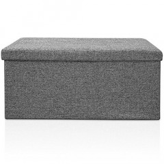 Čalouněná lavice s úložným prostorem 80 x 40 x 40 cm | šedá