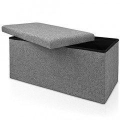 Čalouněná lavice s úložným prostorem 80 x 40 x 40 cm | šedá č.2