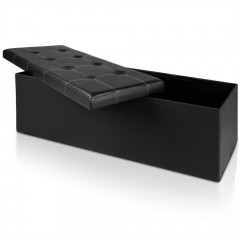 Čalouněná lavice s úložným prostorem 114 x 40 x 40 cm | černá č.3