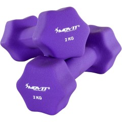Neoprenové činky MOVIT 2x 2 kg fialové č.1