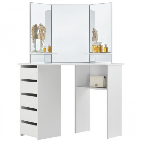 Originální toaletní stolek se zrcadlem Nova | bílý č.3