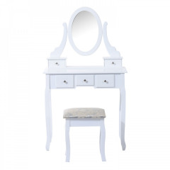 Originální toaletní stolek se zrcadlem Luisa | bílý č.2