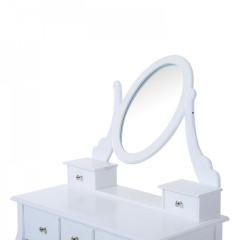 Originální toaletní stolek se zrcadlem Luisa | bílý č.3
