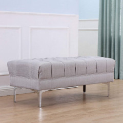 Čalouněná retro lavice 108 x 44 x 44 cm | šedá č.3