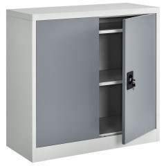 Kancelářská skříň 90 x 90 cm kovová | šedá č.2