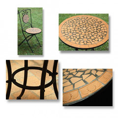 Zahradní mozaikový set Roma | kulatý stůl + 2 skládací židle č.3