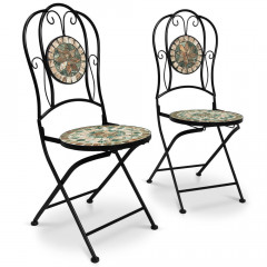 Zahradní mozaikový set Malaga | kulatý stůl + 2 skládací židle č.3