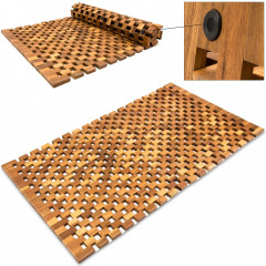Dřevěná koupelnová předložka 80 x 50 cm mozaika | akáciové dřevo č.2