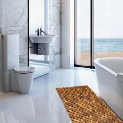 Dřevěná koupelnová předložka 80 x 50 cm mozaika | akáciové dřevo č.3