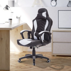Kancelářská herní židle s masážní funkcí a vyhříváním Lana | černo - bílá č.3