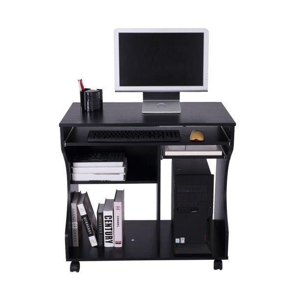 Goleto Mobilní počítačový stůl Luis 80 x 48 x 76 cm | černý