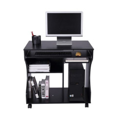 Mobilní počítačový stůl Luis 80 x 48 x 76 cm | černý č.1