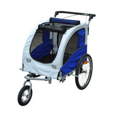 Přívěsný vozík za kolo pro psa 2v1 | modro - bílý č.2