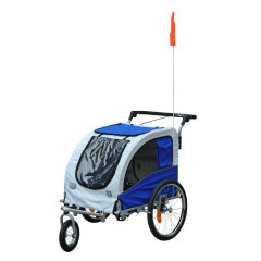 Přívěsný vozík za kolo pro psa 2v1 | modro - bílý č.1