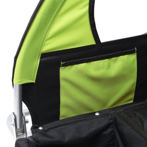 Přívěsný vozík za kolo pro 2 děti Jogger 2v1 | zeleno - černý č.6