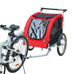 Přívěsný vozík za kolo pro psa 2v1 | červeno - černý č.2