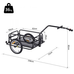 Přívěsný nákladní vozík za kolo | černý č.3