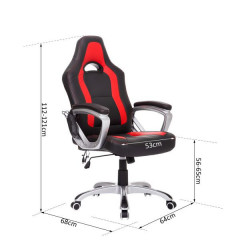 Kancelářská židle Racing s masážní funkcí a vyhříváním | černo - červená č.2