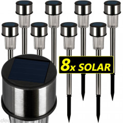 Solární nerezové LED lampy sloupkové | sada 8 kusů č.1