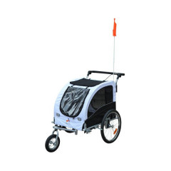 Přívěsný vozík za kolo pro psa 2v1 | černo - bílý č.1