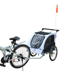 Přívěsný vozík za kolo pro psa 2v1 | černo - bílý č.2