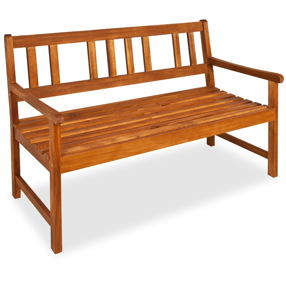 Goleto Zahradní lavička - akáciové dřevo | 120 cm x 50 cm x 90 cm