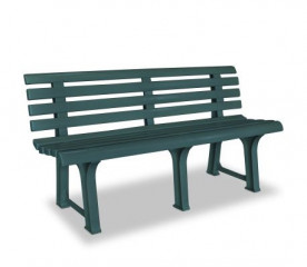 Zahradní plastová lavička - zelená | 145 cm x 49 cm x 74 cm č.1