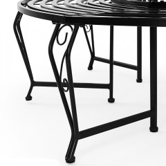 Zahradní kovová lavička kruhová - černá | Ø 160 cm č.3