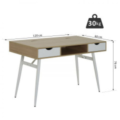 Pracovní stolek Lima 120 x 60 x 76 cm | dub + bílý č.2