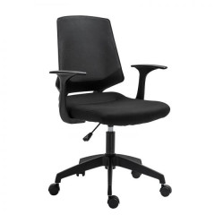 Otočná výškově nastavitelná čalouněná kancelářská židle | černá č.1